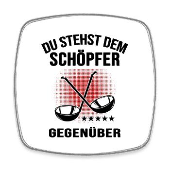 Koch Hobbykoch Chefkoch Suppenkelle "Schöpfer" - Viereckiger Kühlschrankmagnet - Weiß - Vorne