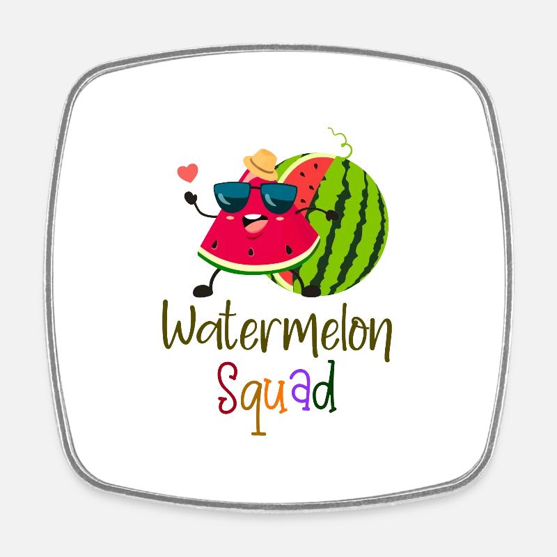 Wassermelone Squad Scheibe Melone Sommerurlaub Obst - Viereckiger Kühlschrankmagnet - Weiß