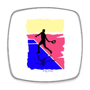 Padel Geschenk für Padel Spieler - Viereckiger Kühlschrankmagnet - Weiß - Vorne