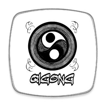 Qigong Meditation Tai Martial Arts Taoism 2 - Square fridge magnet - white - Front