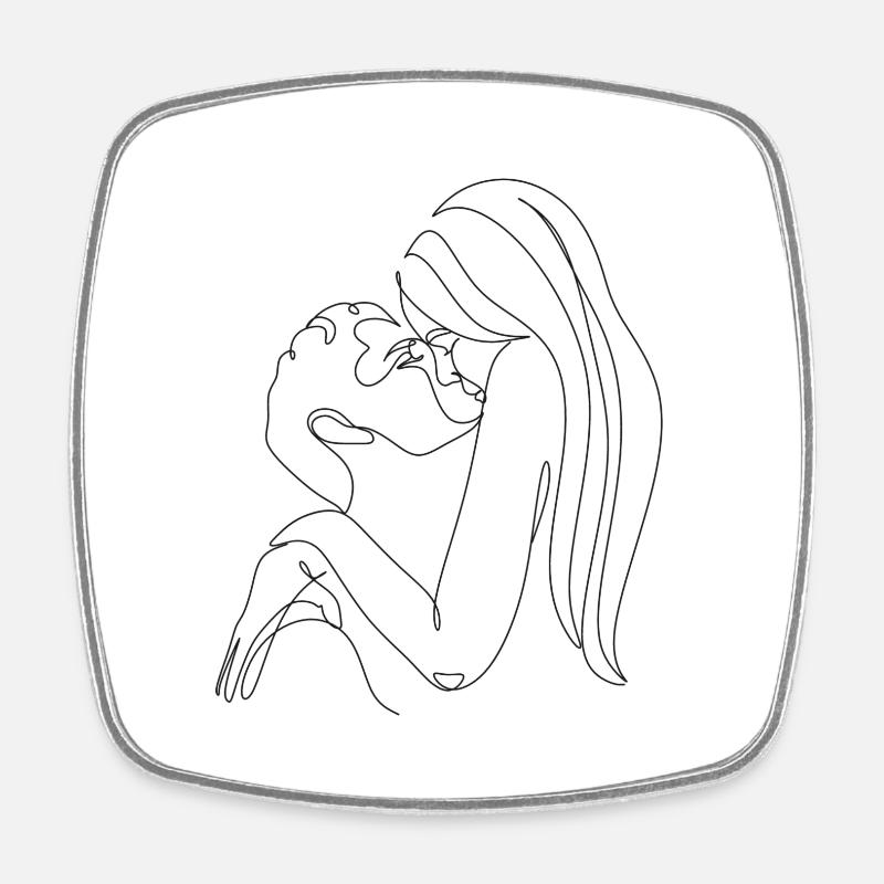 Lovers - Square fridge magnet - white