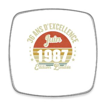 Juin 1987 36 Ans Anniversaire Vintage Idée Cadeau - Magnet carré - blanc - Devant