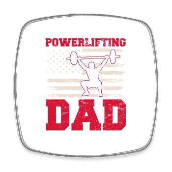 Powerlifting Dad Weightlifting Father Workout Amer - Viereckiger Kühlschrankmagnet - Weiß - Vorne