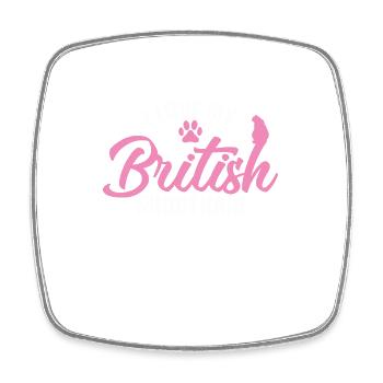 I Love my British Shorthair Cat Pet - Square fridge magnet - white - Front