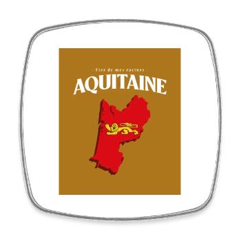 Fier de mes Racines Aquitaine Or - Magnet carré - blanc - Devant