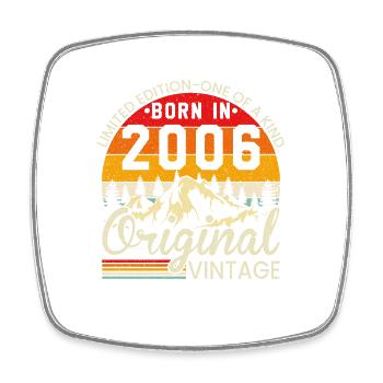 Unique in its kind born in 2006 Original vintage - Square fridge magnet - white - Front