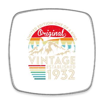 Original vintage established in 1932 anniversary - Square fridge magnet - white - Front