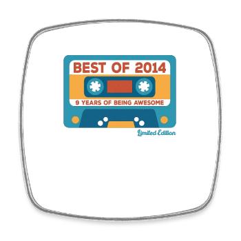 2014 Vintage Vintage Retro Birthday Gift - Square fridge magnet - white - Front