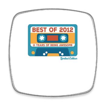 2012 Vintage Vintage Retro Birthday Gift - Square fridge magnet - white - Front