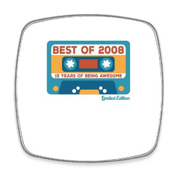 2008 Vintage Vintage Retro Birthday Gift - Square fridge magnet - white - Front