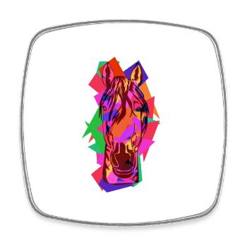 Cheval coloré Wpap Art Pop Art géométrique - Magnet carré - blanc - Devant