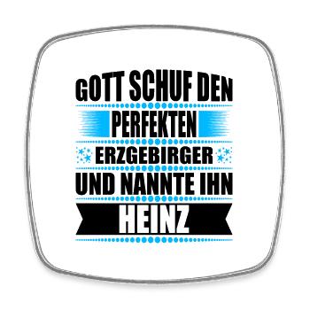 Erzgebirge Mann Namen Sachsen Heinz - Viereckiger Kühlschrankmagnet - Weiß - Vorne