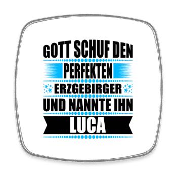 Erzgebirge Mann Namen Sachsen Luca - Viereckiger Kühlschrankmagnet - Weiß - Vorne