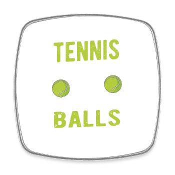 Sports enthusiast coach jokes: tennis player - Square fridge magnet - white - Front