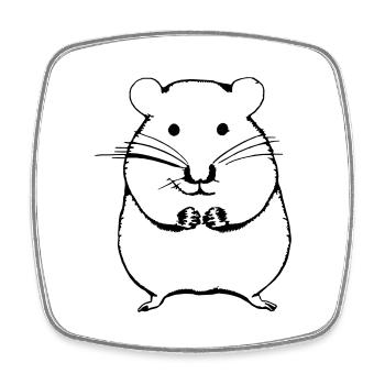 Hamster mignon animal rongeur animaux vecteur animal 8 - Magnet carré - blanc - Devant