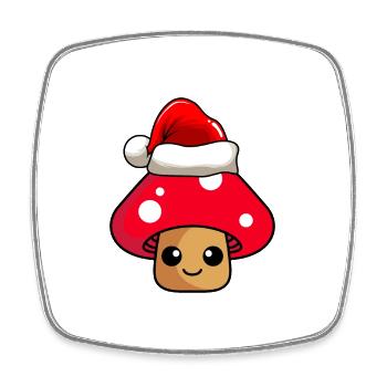 Pilz Weihnachten Comic Xmas - Viereckiger Kühlschrankmagnet - Weiß - Vorne
