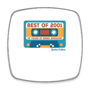2001 Vintage Vintage Retro Birthday Gift - Square fridge magnet - white - Front