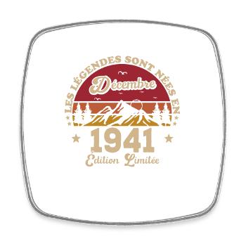 Die Legenden wurden im Dezember 1941 geboren - Viereckiger Kühlschrankmagnet - Weiß - Vorne