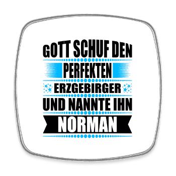 Erzgebirge Mann Namen Sachsen Norman - Viereckiger Kühlschrankmagnet - Weiß - Vorne