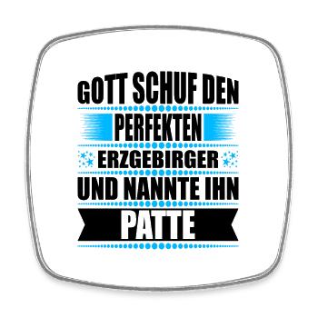 Erzgebirge Mann Namen Sachsen Patte - Viereckiger Kühlschrankmagnet - Weiß - Vorne