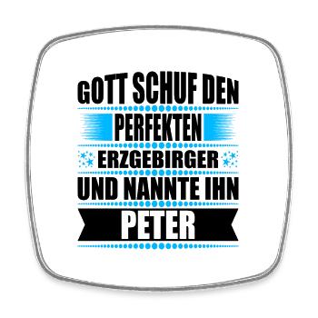 Erzgebirge Mann Namen Sachsen Peter - Viereckiger Kühlschrankmagnet - Weiß - Vorne
