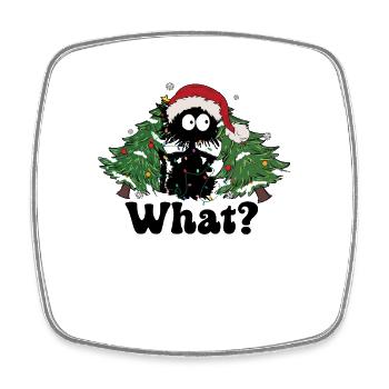 Katze Weihnachten Weihnachtskatze Geschenk - Viereckiger Kühlschrankmagnet - Weiß - Vorne