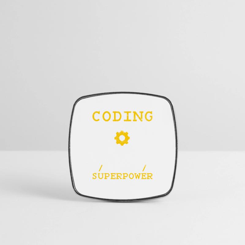 Coding Is My Superpower Software Programmer Coder Square fridge magnet