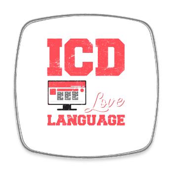 Funny Medical Coder ICD Medical Coding Medical Bil - Square fridge magnet - white - Front