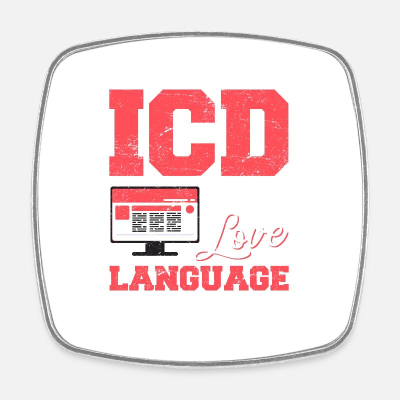 Drôle de codeur médical ICD Medical Coding Medical Bil - Magnet carré - blanc