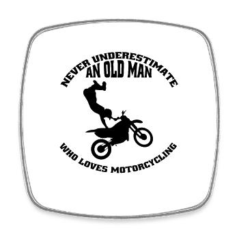 Motocross Mobylette Motocycliste Cadeau Moto - Magnet carré - blanc - Devant