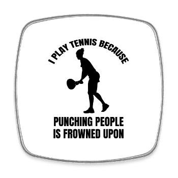 Tennisspieler Tennisschläger Tennisverein Tennis - Viereckiger Kühlschrankmagnet - Weiß - Vorne