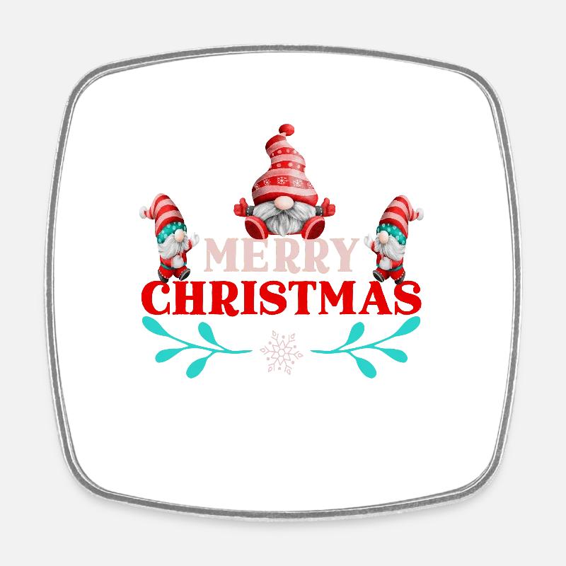 Joyeux Cristmas gnomes - Magnet carré - blanc