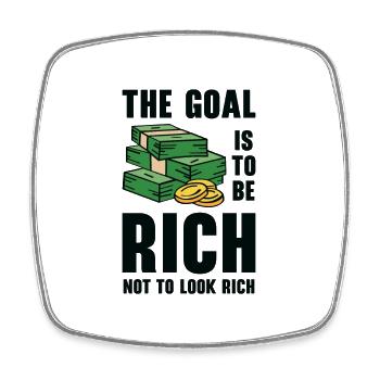 Money Goals Life Quotes Positive Message - Square fridge magnet - white - Front