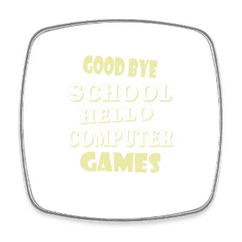 Schule Gamer Schüler - Viereckiger Kühlschrankmagnet - Weiß - Vorne