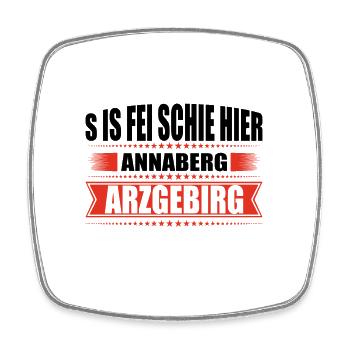 Erzgebirge Heimat Annaberg - Viereckiger Kühlschrankmagnet - Weiß - Vorne