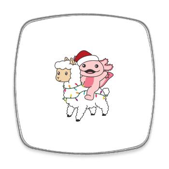 Axolotl Lama Alpaka Weihnachten Winter Tiere - Viereckiger Kühlschrankmagnet - Weiß - Vorne