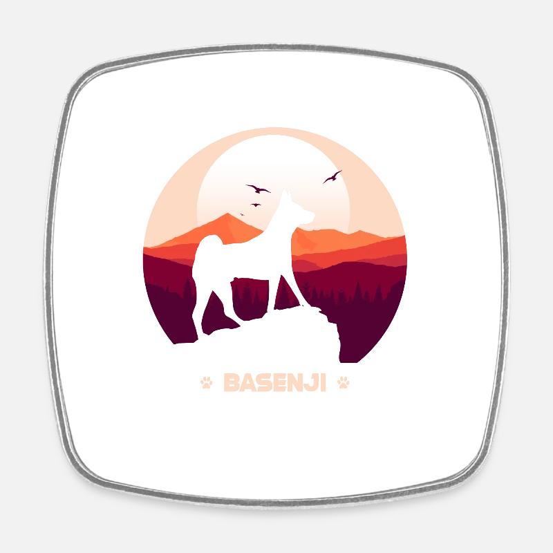 Basenji - Magnet carré - blanc