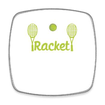 Funny Tennis Players Coach Fan Scientist - Square fridge magnet - white - Front