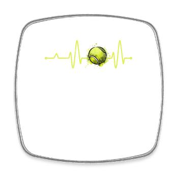 Tennis Heartbeat Sports Spieler Trainer Fans Love - Viereckiger Kühlschrankmagnet - Weiß - Vorne