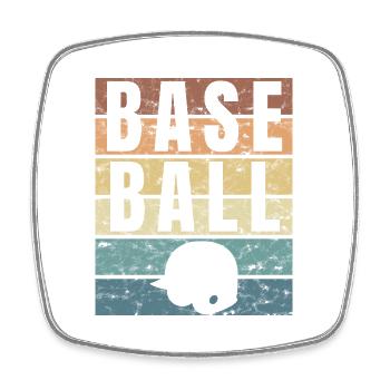 American Baseball - Viereckiger Kühlschrankmagnet - Weiß - Vorne