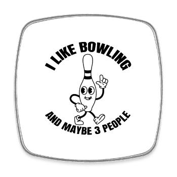 Bowling Bowling Bowling Cadeau Bowling Cône de boule de bowling - Magnet carré - blanc - Devant