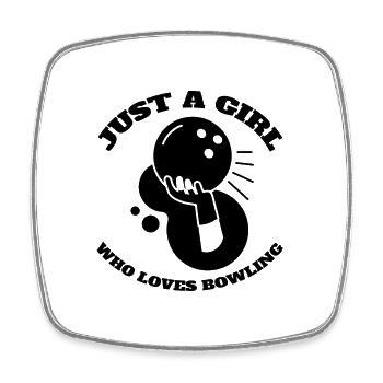Bowling Girls Kegel Bowling ball Bowling bowling - Square fridge magnet - white - Front