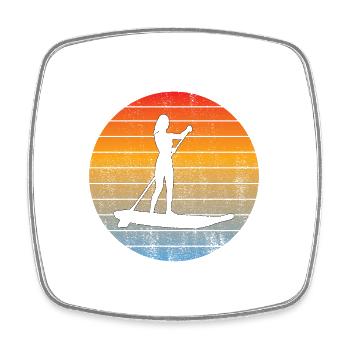 Stand-Up Paddler Surfing Stand Up Paddling Stand-Up Paddling Stand-Up Paddling - Square fridge magnet - white - Front
