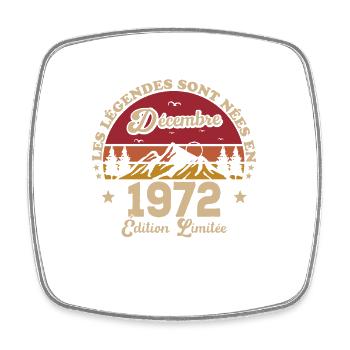 Les Légendes Sont Nées En Décembre 1972 - Magnet carré - blanc - Devant