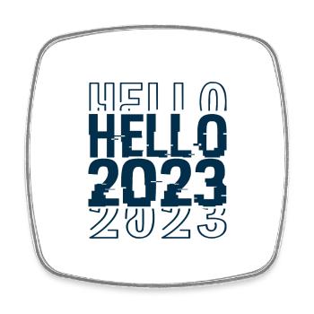 hello 2023 - Magnet carré - blanc - Devant