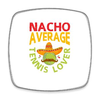 Nacho Amateur de tennis moyen Drôle Sombrero mexicain - Magnet carré - blanc - Devant