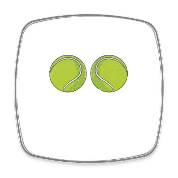 Funny tennis player-coach-fan-gag stares - Square fridge magnet - white - Front