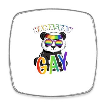 Rainbow Namastay Gay Yoga Meditator Illustration - Viereckiger Kühlschrankmagnet - Weiß - Vorne
