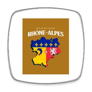 Fier de mes Racines Rhône-Alpes Or - Magnet carré - blanc - Devant