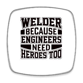 Welder Profession Heat Steel Gas TIG MAG Welding - Square fridge magnet - white - Front